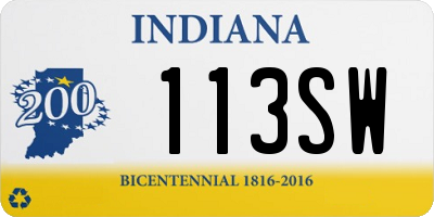 IN license plate 113SW