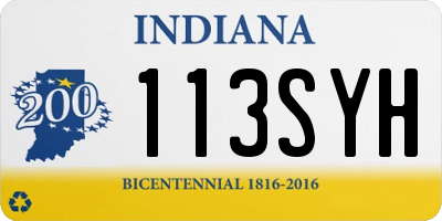 IN license plate 113SYH