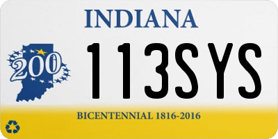 IN license plate 113SYS