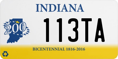 IN license plate 113TA