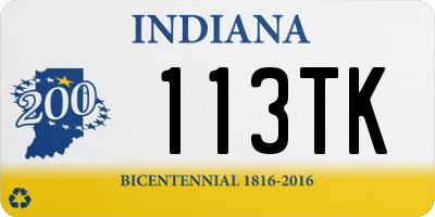 IN license plate 113TK