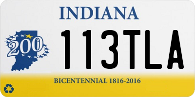 IN license plate 113TLA