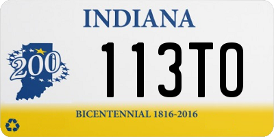 IN license plate 113TO