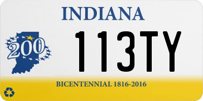 IN license plate 113TY