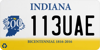 IN license plate 113UAE