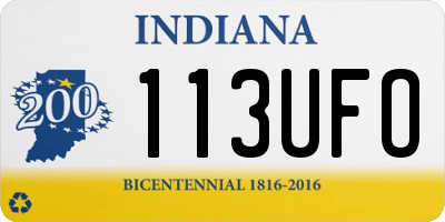 IN license plate 113UFO