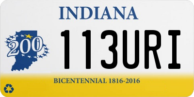 IN license plate 113URI