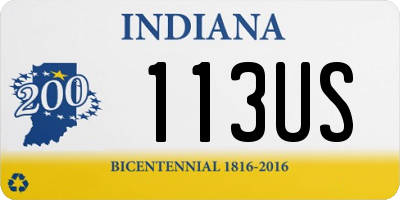 IN license plate 113US