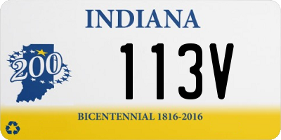 IN license plate 113V