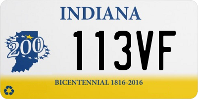 IN license plate 113VF