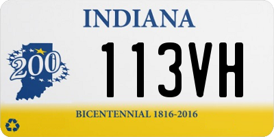 IN license plate 113VH