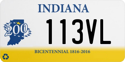 IN license plate 113VL
