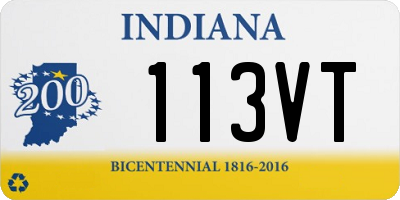IN license plate 113VT