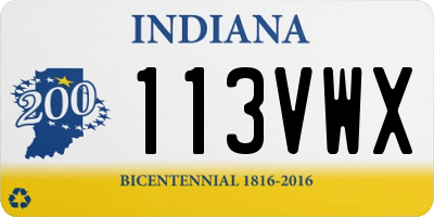 IN license plate 113VWX
