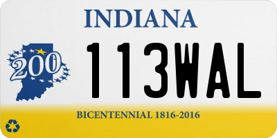 IN license plate 113WAL