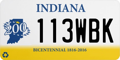 IN license plate 113WBK