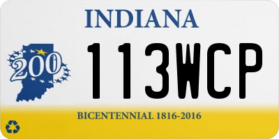 IN license plate 113WCP