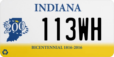 IN license plate 113WH