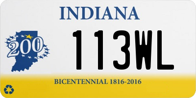 IN license plate 113WL