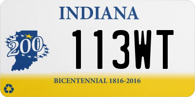 IN license plate 113WT
