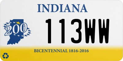 IN license plate 113WW