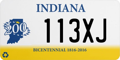 IN license plate 113XJ