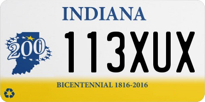 IN license plate 113XUX
