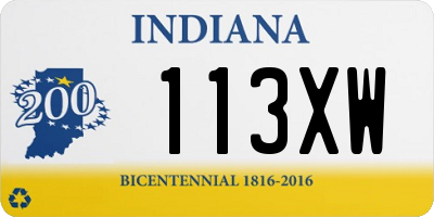 IN license plate 113XW