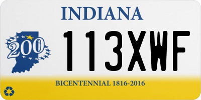 IN license plate 113XWF