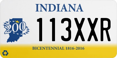 IN license plate 113XXR