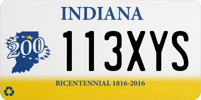 IN license plate 113XYS