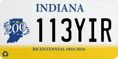 IN license plate 113YIR