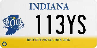 IN license plate 113YS