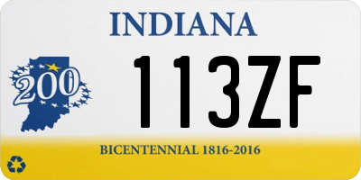 IN license plate 113ZF