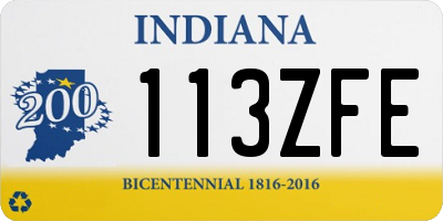 IN license plate 113ZFE