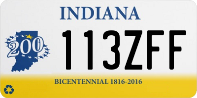 IN license plate 113ZFF