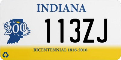 IN license plate 113ZJ