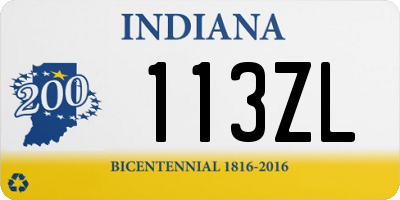 IN license plate 113ZL