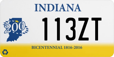 IN license plate 113ZT