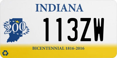 IN license plate 113ZW