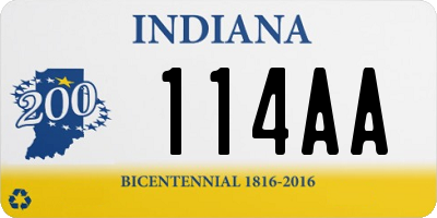 IN license plate 114AA