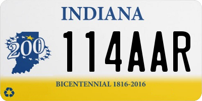 IN license plate 114AAR