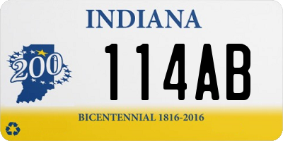 IN license plate 114AB