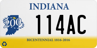 IN license plate 114AC