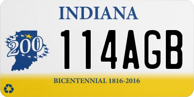 IN license plate 114AGB