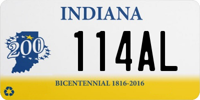 IN license plate 114AL