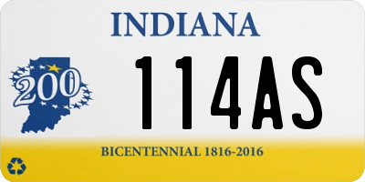 IN license plate 114AS