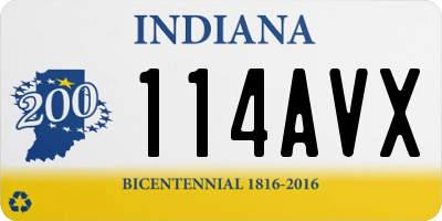 IN license plate 114AVX