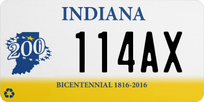 IN license plate 114AX