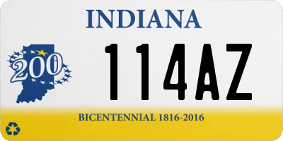 IN license plate 114AZ